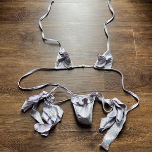 Angel Candy Adore Tri Top Lilac Top and Bottom Exotic Dance Wear Stripper Bikini